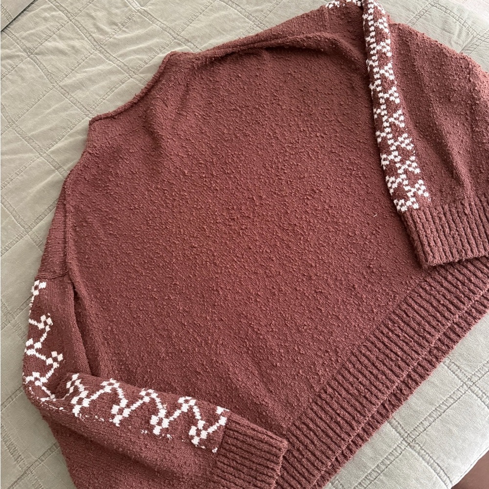 Free People Textured Knit Sweater in Brown - Picture 5 of 5